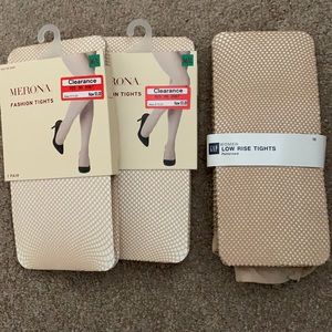 Bundle of 3 Fishnet patterned tights - new